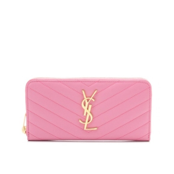 Yves Saint Laurent Handbags - YSL pink zip around wallet